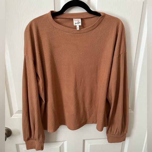 Plus Size Cropped Long sleeve Tee. Corduroy - Picture 7 of 7